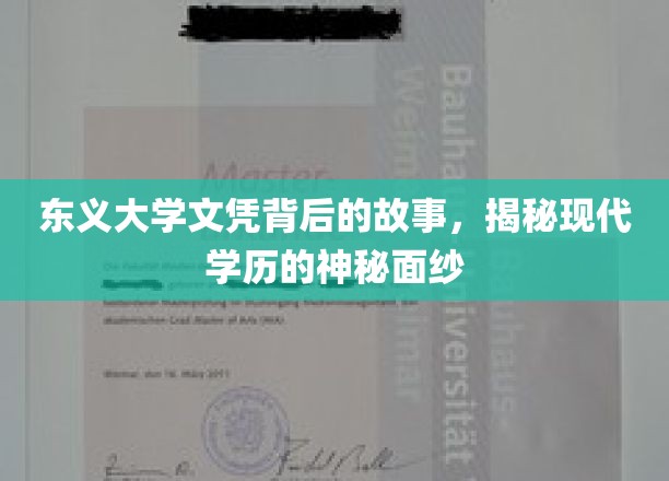 东义大学文凭背后的故事，揭开现代学历的神秘面纱