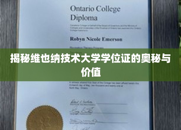揭秘维也纳技术大学学位证的奥秘与价值