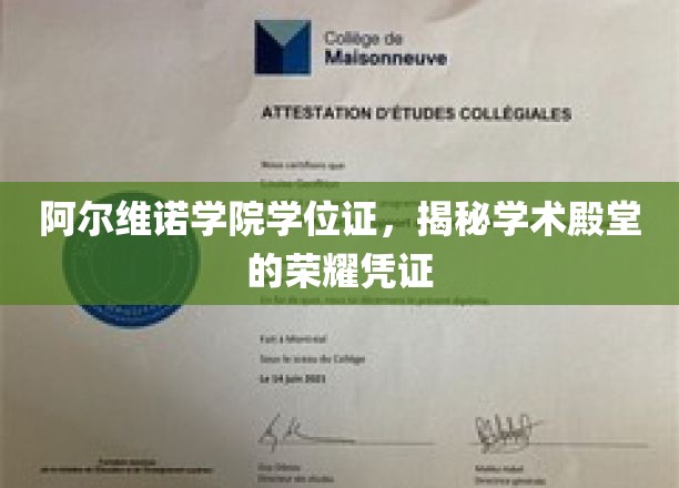 探寻阿尔维诺学院学位证的荣耀密码，揭秘学术精英的通行证