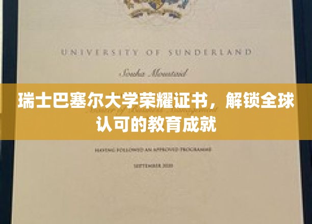 巴塞尔大学荣耀证书，开启国际教育成就新篇章