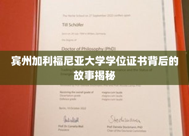 解锁宾州加利福尼亚大学学位证书背后的传奇历程