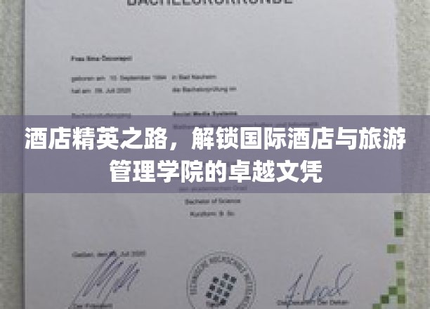 酒店精英之路，解锁国际酒店与旅游管理学院的卓越文凭