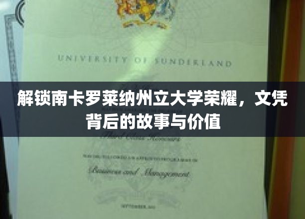 探寻南卡罗莱纳大学荣耀，文凭背后的传奇与价值揭秘
