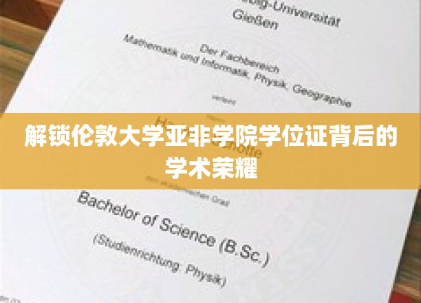 探寻伦敦大学亚非学院学位证的学术传奇