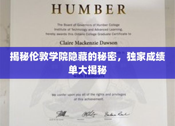 揭秘伦敦学院隐藏的秘密，独家成绩单大揭秘