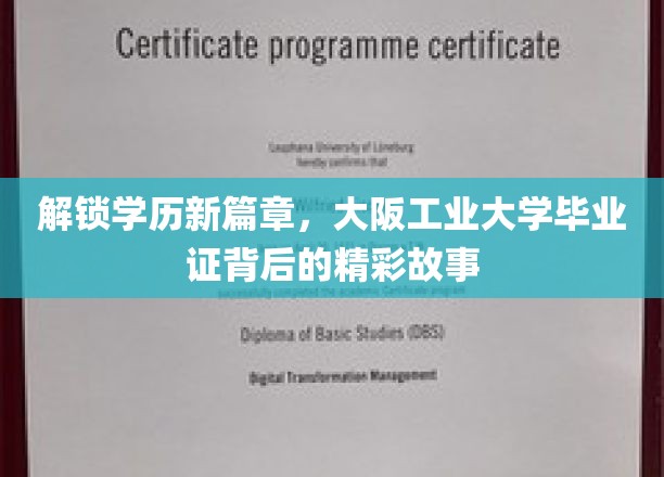 揭秘，大阪工业大学毕业证背后的传奇人生轨迹