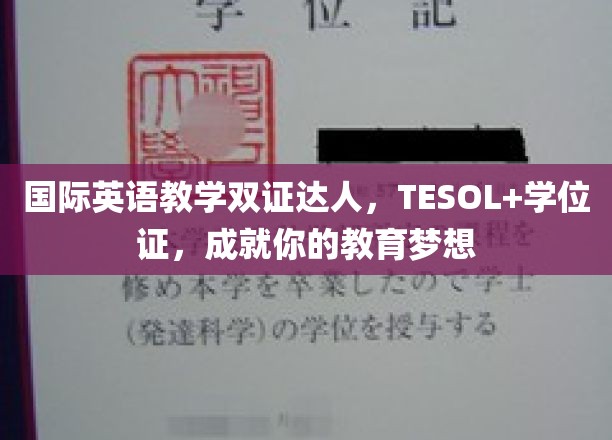 国际英语教学双证达人，TESOL+学位证，成就你的教育梦想