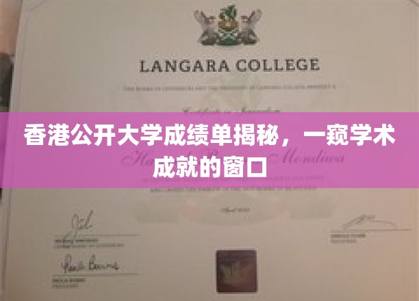 香港公开大学成绩单揭秘，一窥学术成就的窗口