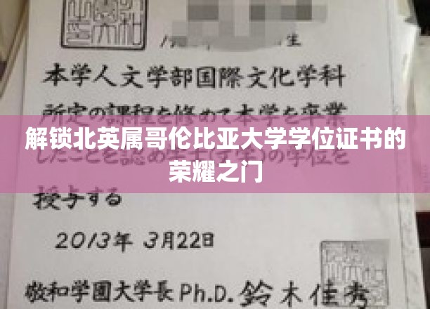 跨越荣耀之门，揭秘北英属哥伦比亚大学学位证书的璀璨奥秘
