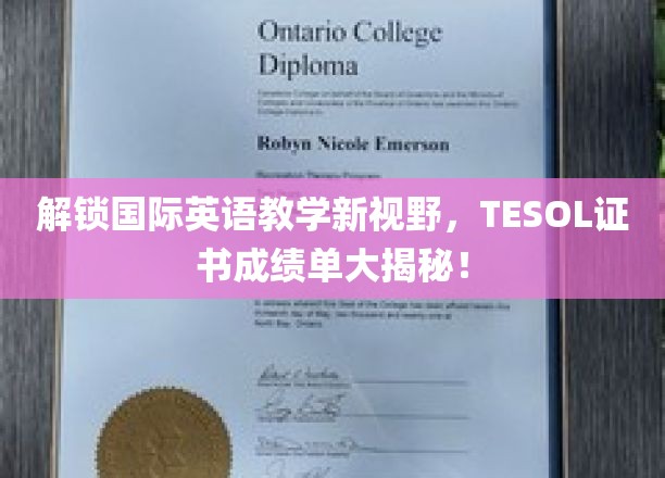探秘TESOL证书，国际英语教学新纪元成绩单背后的秘密