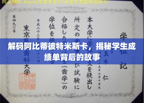 探寻阿比蒂彼特米斯卡，学生成绩单中的不为人知秘密