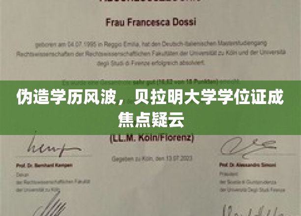 贝拉明大学学位证疑云，伪造学历风波真相何在？
