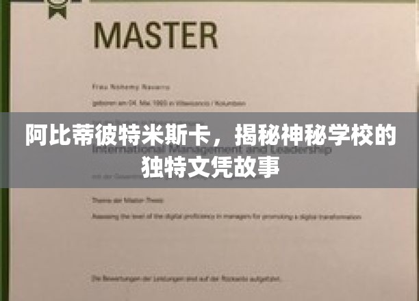 探寻阿比蒂彼特米斯卡神秘学校的独特文凭传奇