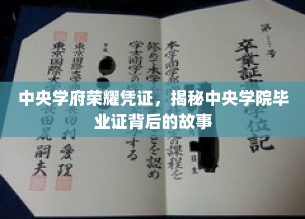 中央学府荣耀证章，一纸毕业证背后的传奇历程
