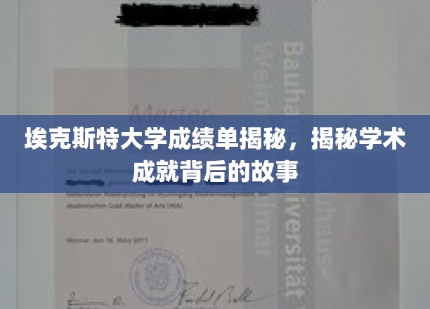 解码埃克斯特大学成绩单，探寻学术成就背后的精彩篇章