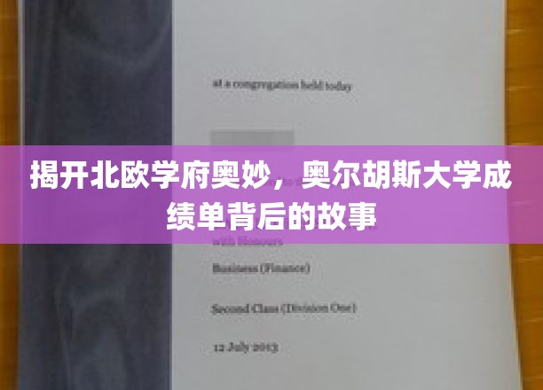 探寻奥尔胡斯大学卓越背后的秘密，揭秘学霸成绩单背后的传奇故事