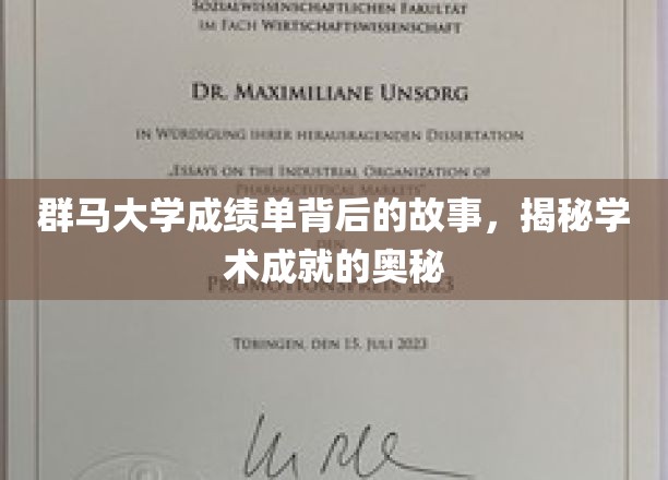 探寻群马大学成绩单背后的传奇，解码学术辉煌的秘诀
