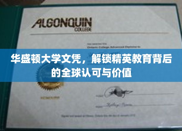 华盛顿大学文凭，彰显精英教育背后的全球认可与价值