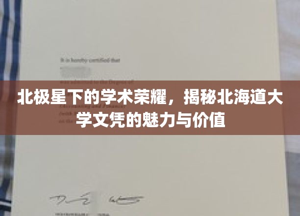 北极星下的学术荣耀，揭秘北海道大学文凭的魅力与价值