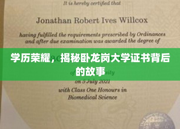 学历荣耀，揭秘卧龙岗大学证书背后的故事