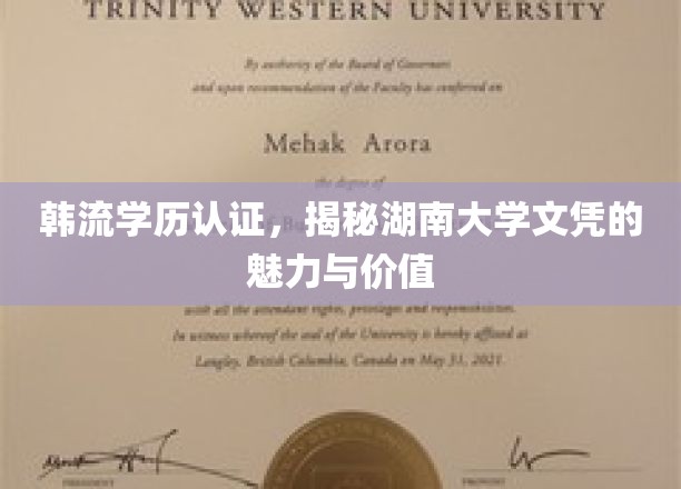 湖南大学文凭，解码韩流学历认证的独特魅力