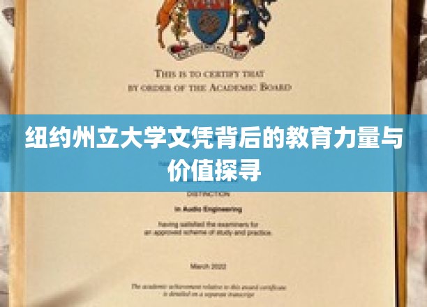 纽约州立大学文凭背后的教育力量与价值探寻