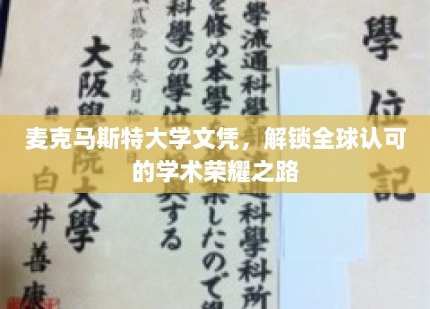 跨国荣耀之门，麦克马斯特文凭引领学术卓越之旅