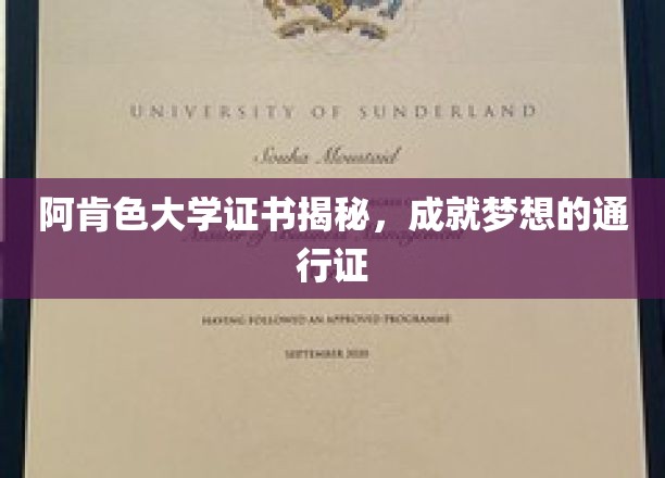 阿肯色大学证书背后，解锁成功之路的关键凭证