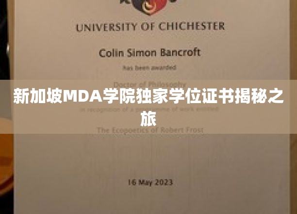 探索新加坡MDA学院独家学位证书背后的神秘面纱