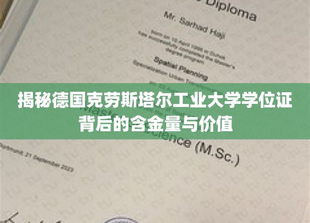深度解析德国克劳斯塔尔工业大学学位证的含金量与价值