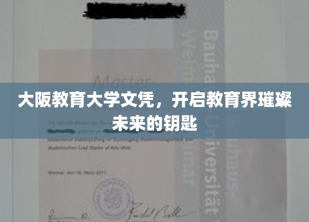 解锁教育辉煌，大阪教育大学文凭，成就未来教育之星