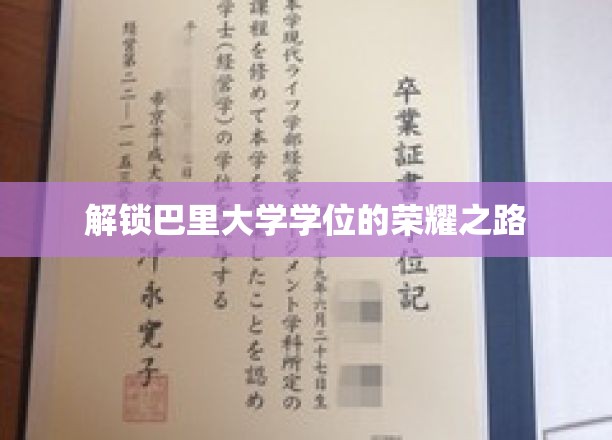 巴里大学学位之旅，揭秘荣耀背后的奋斗历程