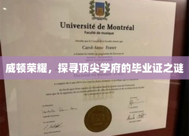 威顿荣耀，探寻顶尖学府的毕业证之谜