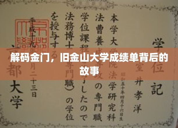 探寻金门传奇，揭秘旧金山大学成绩单背后的非凡经历