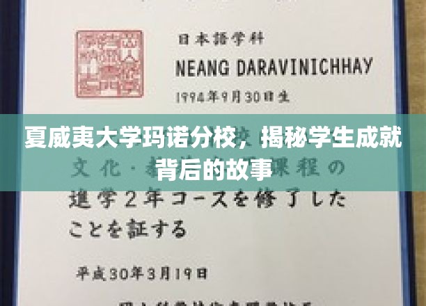 夏威夷大学玛诺分校，揭秘学生成就背后的故事