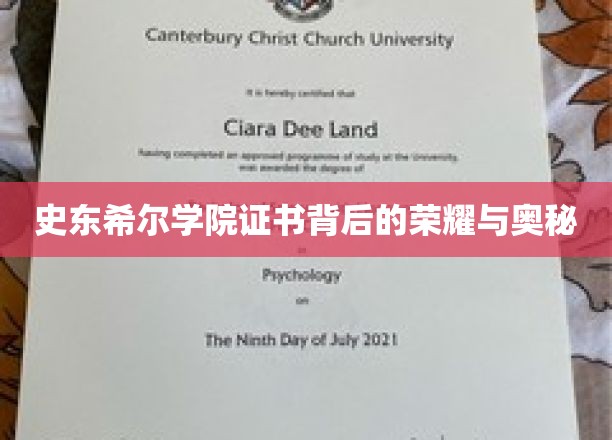探寻史东希尔学院证书的荣耀密码