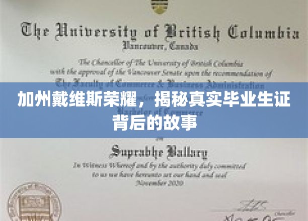 戴维斯荣耀之谜，探寻加州毕业生证的传奇溯源