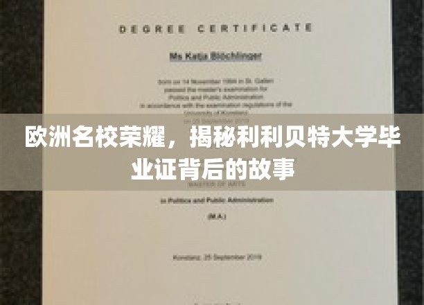 欧洲名校荣耀，揭秘利利贝特大学毕业证背后的故事