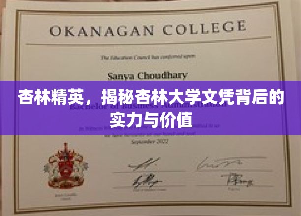 杏林翘楚之路，深度解析杏林大学文凭的含金量与影响力