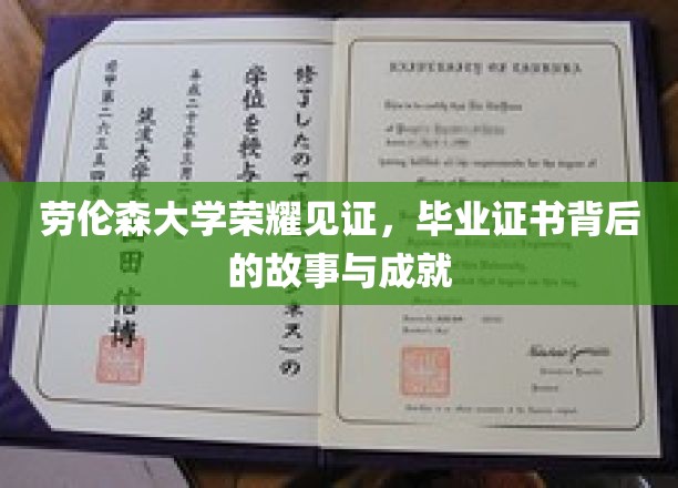 劳伦森大学荣耀时刻，探寻毕业证书背后的辉煌历程与卓越成就