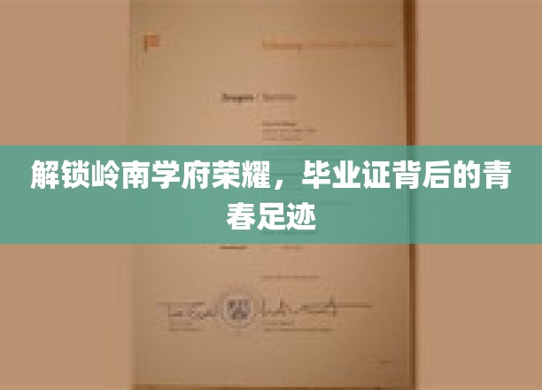 解锁岭南学府荣耀，毕业证背后的青春足迹