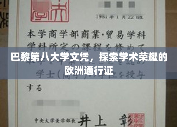 欧洲学府荣耀通行证，揭秘巴黎第八大学文凭的学术魅力