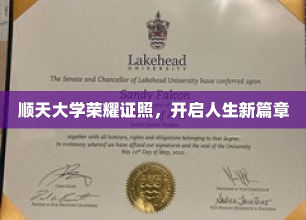顺天大学荣耀证书，成就非凡人生新纪元