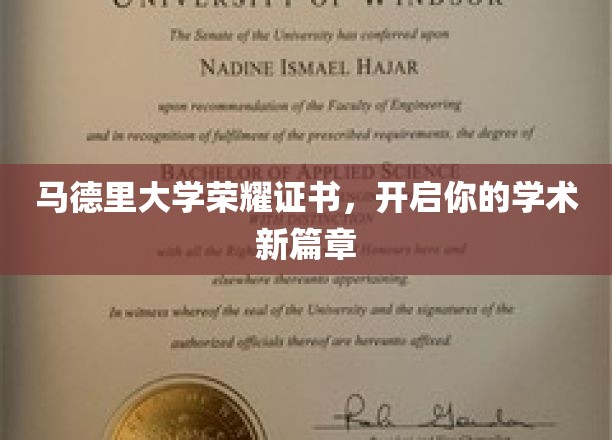马德里大学荣耀证书，开启你的学术新篇章