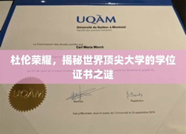 杜伦大学学位证书背后的秘密，揭秘全球顶级学府的荣耀凭证