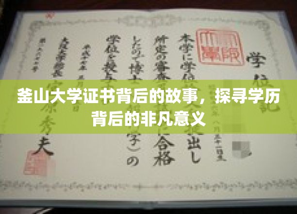 学历之光，揭秘釜山大学证书背后的不凡之旅
