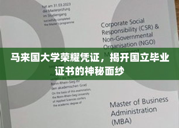 马来西亚国立大学荣耀凭证，揭开国立毕业证书的神秘面纱