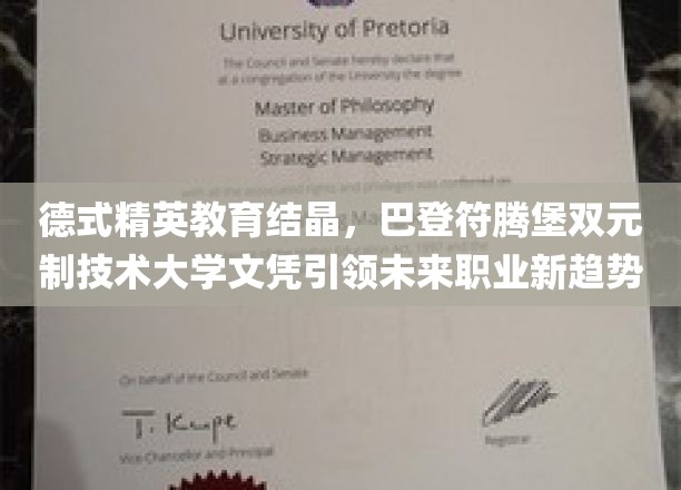 德国双元制教育先锋，巴登符腾堡技术大学文凭塑造未来职场新贵