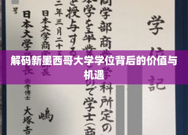 解码新墨西哥大学学位背后的价值与机遇