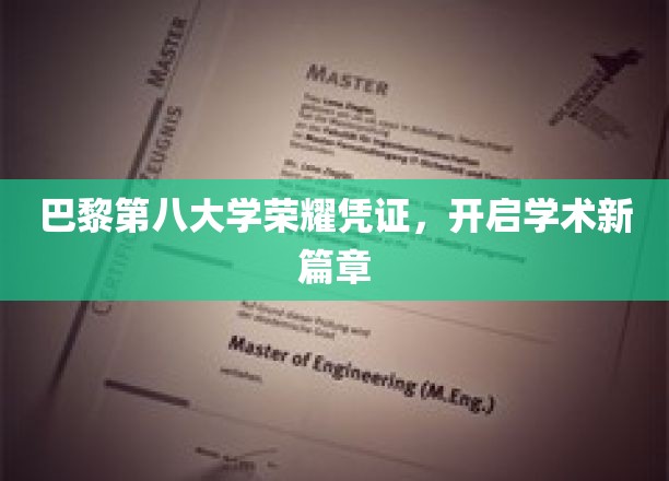 巴黎第八大学荣耀凭证，开启学术新篇章